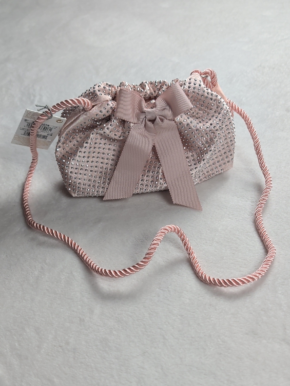 Next Direct Girls' Pink Bow Crossbody Bag with Rhinestones NWT